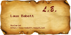 Laux Babett névjegykártya
